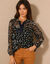 Blouse en voile imprimé  (noir / écru)