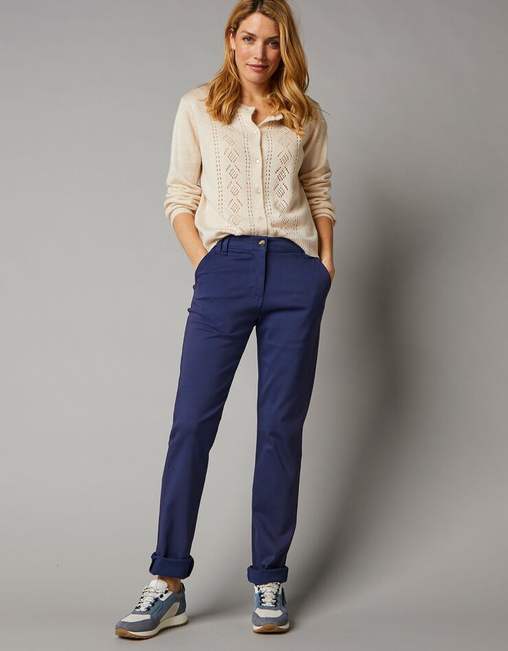 Pantalon chino stretch (marine)