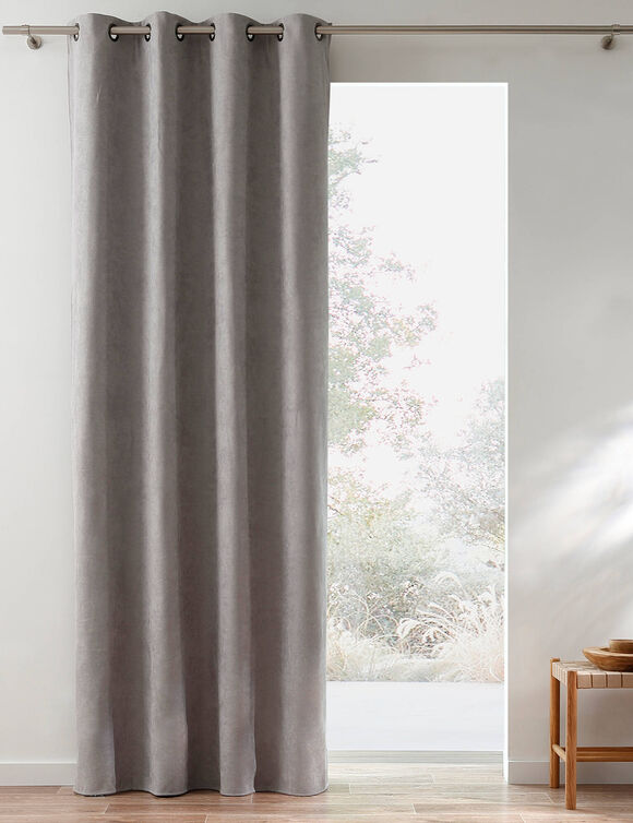 Rideau occultant et isolant finition oeillets (gris perle)