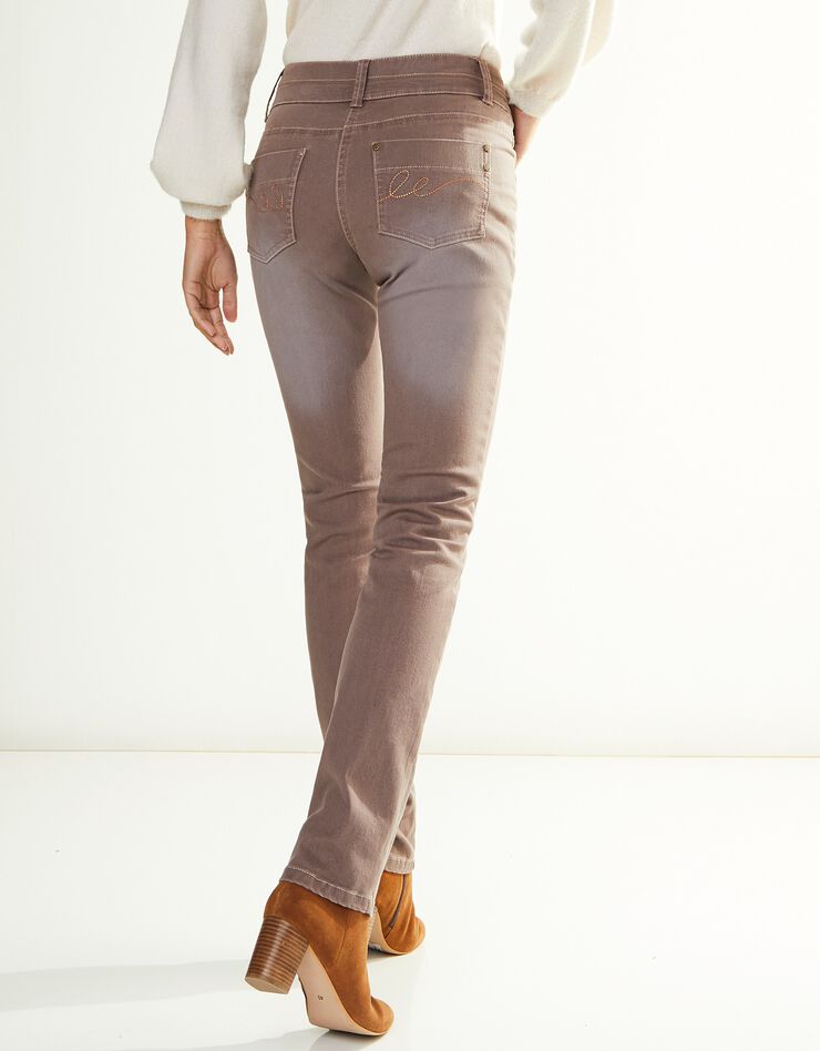 Jean coupe droite stretch couleur (taupe clair) Jean coupe droite stretch couleur (taupe clair)