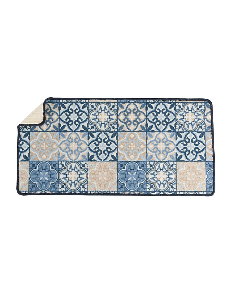Tapis cuisine motif carreaux de ciment (bleu) Tapis cuisine motif carreaux de ciment (bleu)