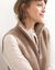 Pull tunique en côte sans manches, col montant zippé (beige chiné)