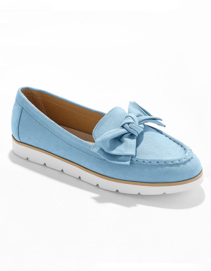 Mocassin noeud à semelle compensée (bleu) Mocassin noeud à semelle compensée (bleu)