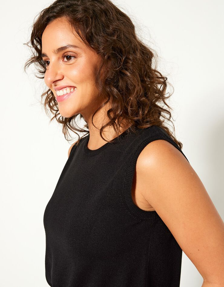 Pull sans manches toucher cachemire (noir) Pull sans manches toucher cachemire (noir)