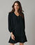 Robe courte volantée à nouettes, crêpe (noir)