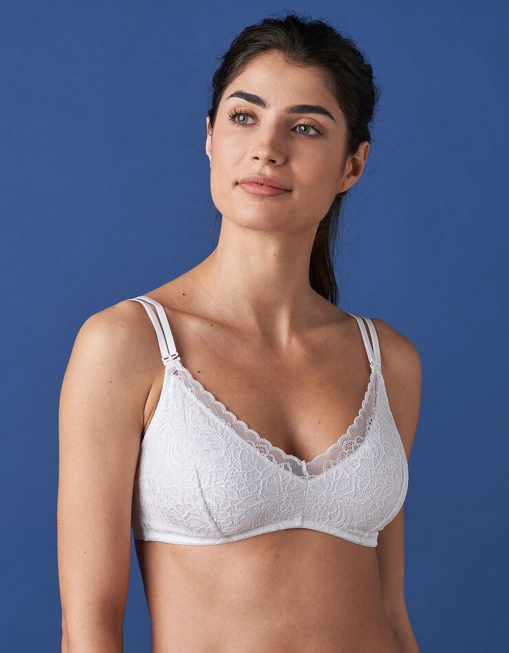Soutien-gorge forme triangle bretelles repositionnables - sans armatures (blanc) Soutien-gorge forme triangle bretelles repositionnables - sans armatures (blanc)