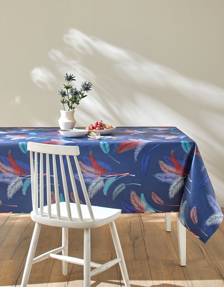 Nappe toile cirée imprimé fleurs pampa (bleu / rouge) Nappe toile cirée imprimé fleurs pampa (bleu / rouge)