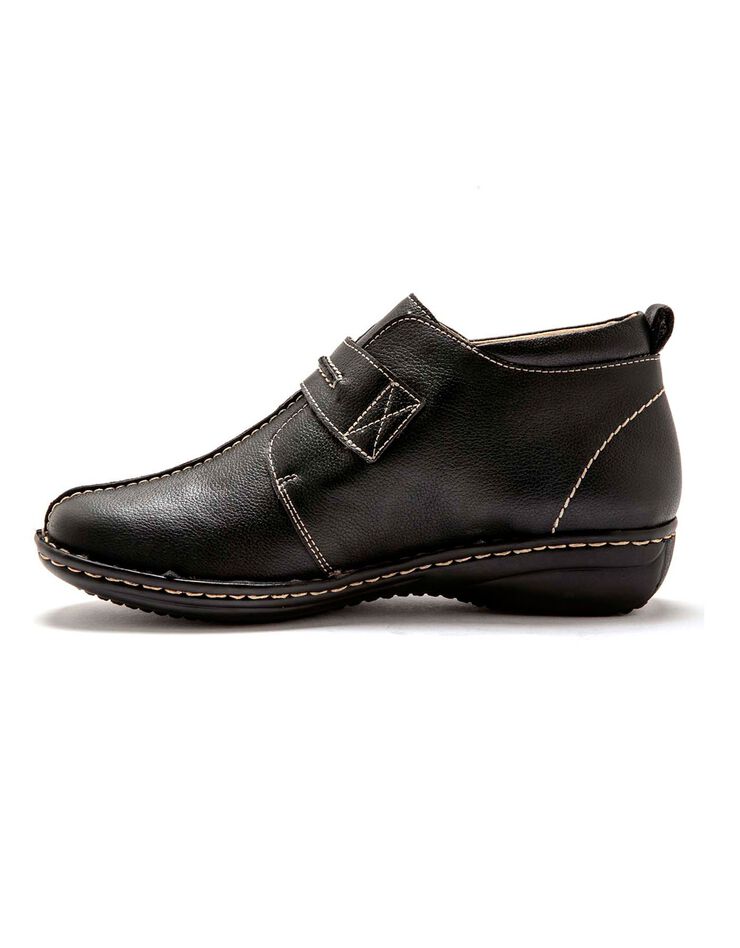 Boots cuir tannage végétal noir - grande largeur (noir) Boots cuir tannage végétal noir - grande largeur (noir)