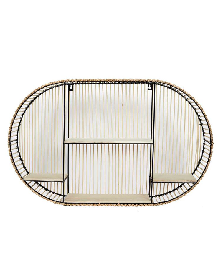 Etagère ovale métal et bambou - 4 tablettes (bois)