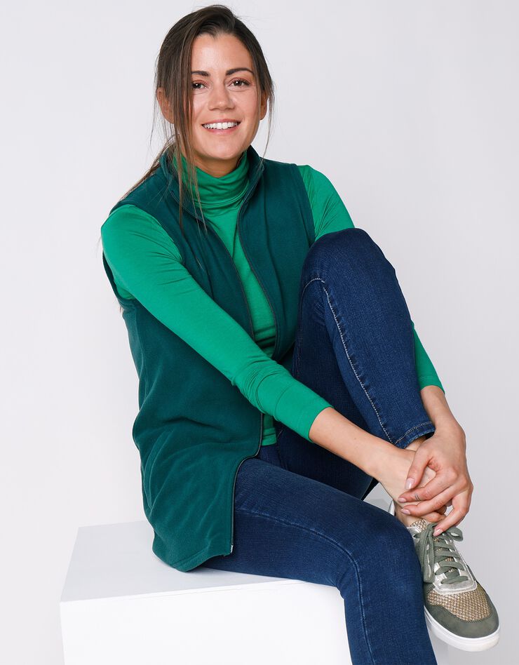 Veste polaire zippée sans manches (vert émeraude) Veste polaire zippée sans manches (vert émeraude)