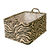 Panier coton enduit imprim&eacute; z&egrave;bre - lot de 2 (noir/gr&egrave;ge)