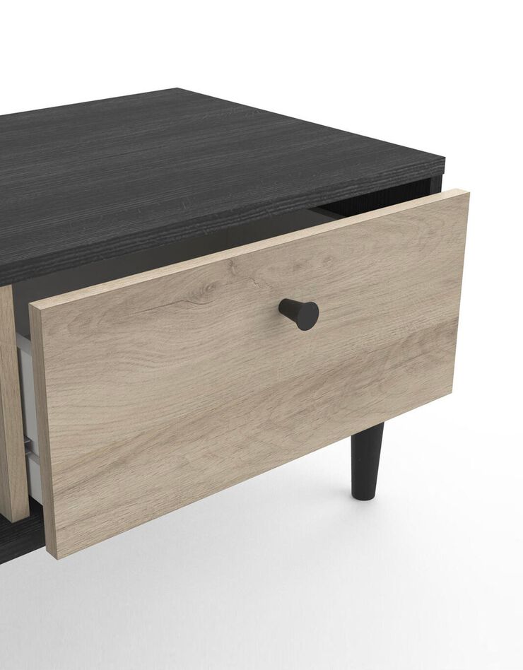 Table de chevet HAMFIELD 1 niche – 1 tiroir (noir)