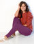 Legging taille haute spécial froid, molleton gratté (prune)