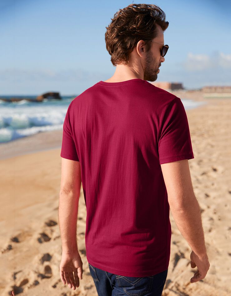 Tee-shirt motif placé col rond (rouge) Tee-shirt motif placé col rond (rouge)