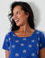 Chemise de nuit courte imprimée étoiles (bleu dur)