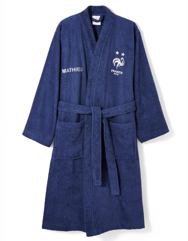Peignoir de bain adulte FFF® personnalisable (bleu)
