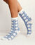 Chaussettes imprimées coeurs - lot de 4 paires (bleu)