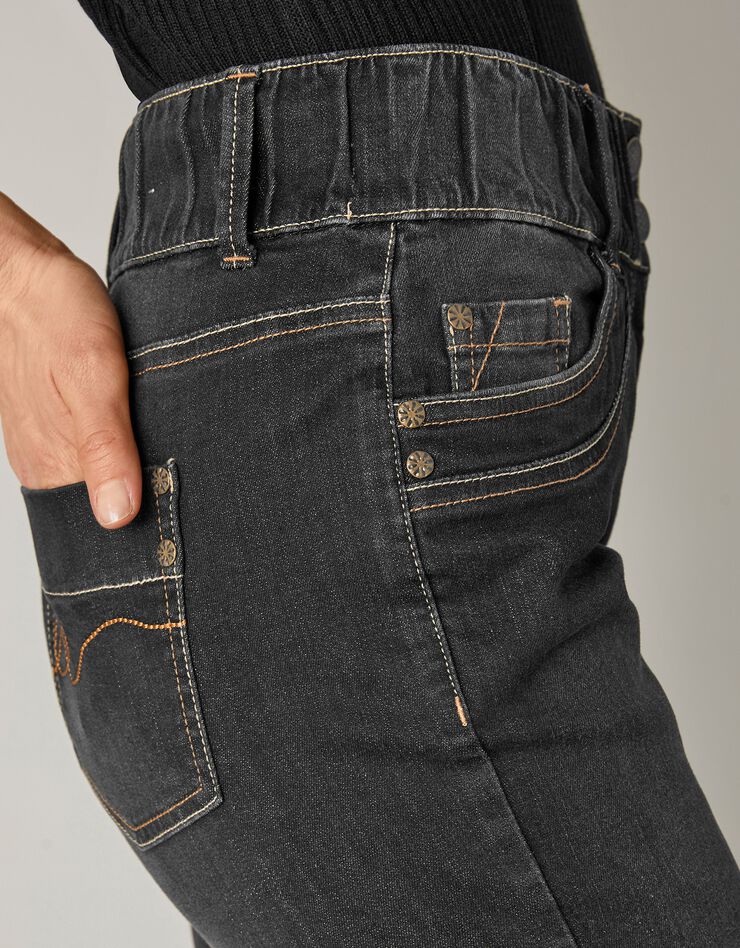 Jean mom taille élastiquée stretch (black)