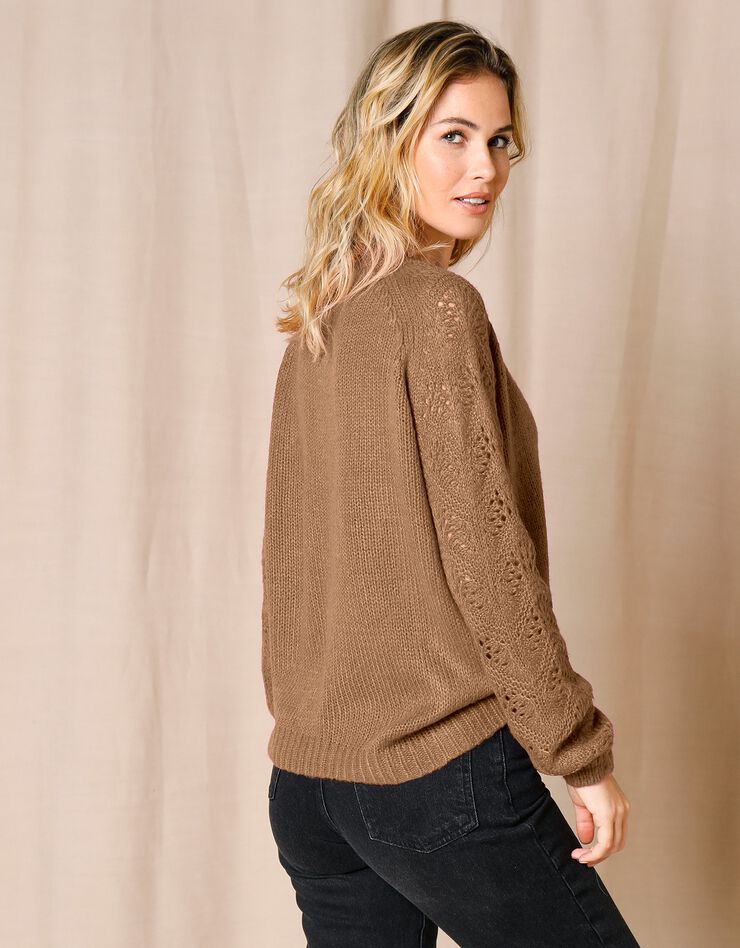 Cardigan boutons "bijoux", caramel