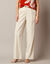 Pantalon large fluide, lin mélangé (naturel)