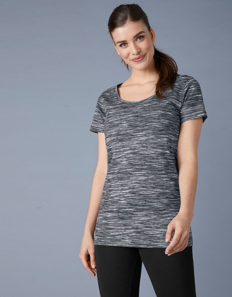 Tee-shirt chiné manches courtes en coton bio, éco-responsable (noir chiné) Tee-shirt chiné manches courtes en coton bio, éco-responsable (noir chiné)