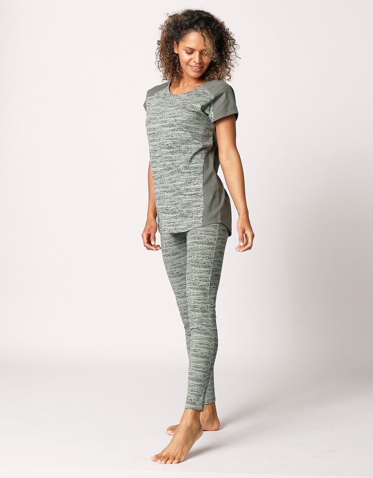 Tee-shirt bicolore effet chiné (kaki) Tee-shirt bicolore effet chiné (kaki)