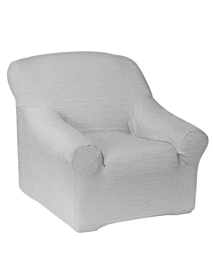 Housse extensible unie canapé fauteuil accoudoirs (gris perle)
