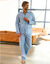 Pyjama rayures pilou coton (bleu ciel)
