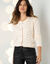 Gilet boutonné maille fantaisie (écru)