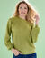 Pull col rond, maille anglaise toucher doux (anis)