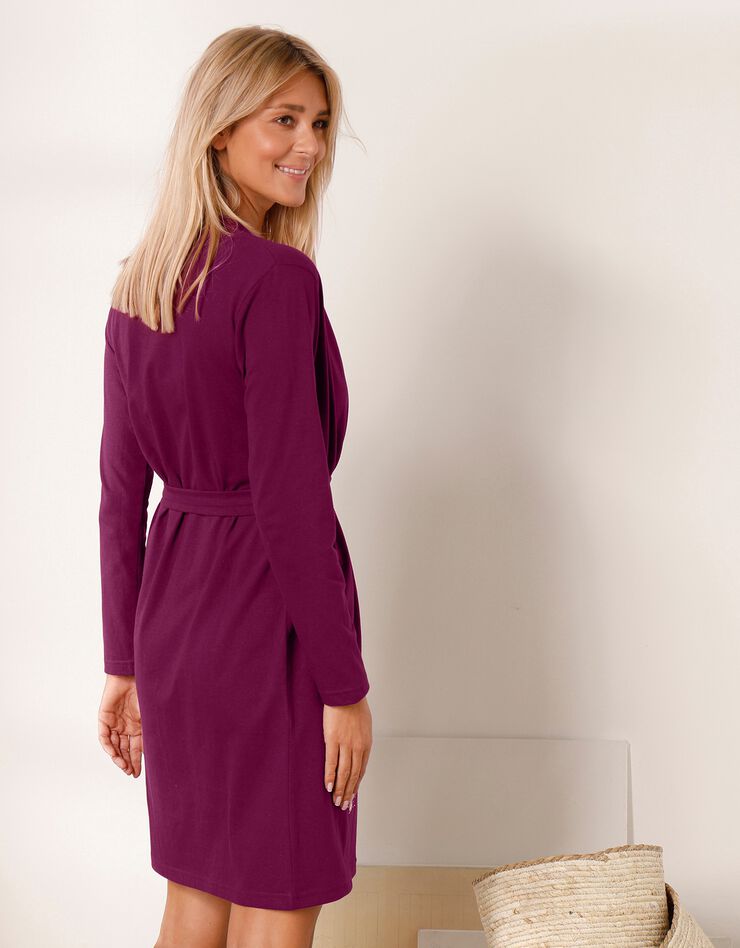 Peignoir motifs "oiseaux" - coton (cerise)