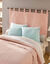 Tête de lit unie coton style boutis Cassandre (rose thé)