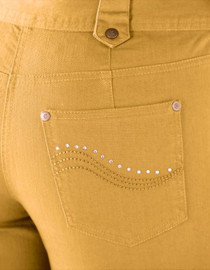 Pantalon droit taille haute effet denim - petite stature (safran) Pantalon droit taille haute effet denim - petite stature (safran)