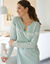 Chemise de nuit manches longues - jersey coton (vert d'eau)