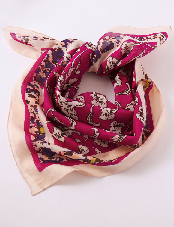 Foulard coton imprimé indien (prune)