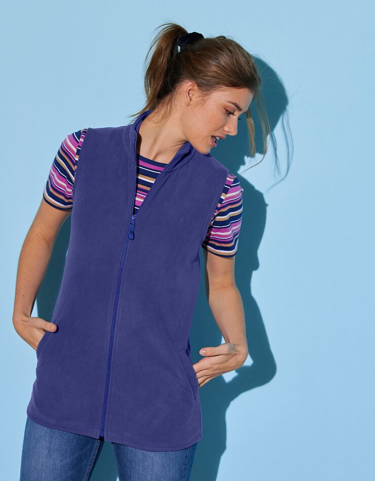Veste polaire zippée sans manches (indigo) Veste polaire zippée sans manches (indigo)