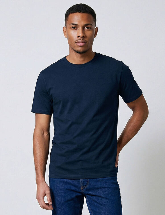 T-shirt col rond manches courtes (marine)