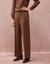 Pantalon fluide effet pont (chocolat)