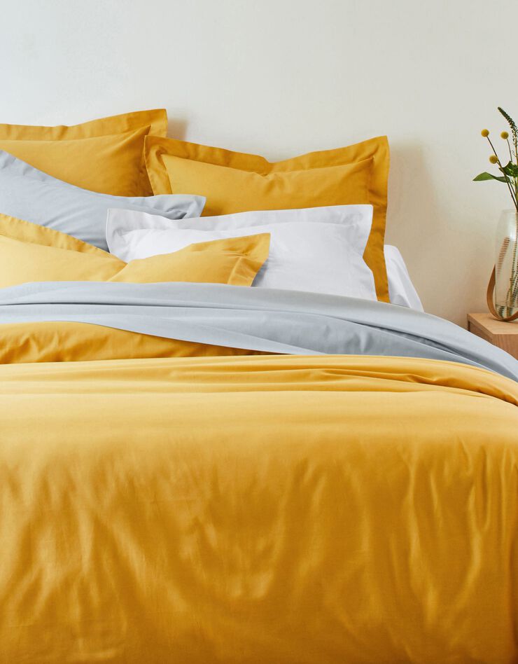Linge de lit uni coton (blanc)