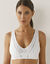 Soutien-gorge coton stretch et dentelle  - sans armatures (blanc)