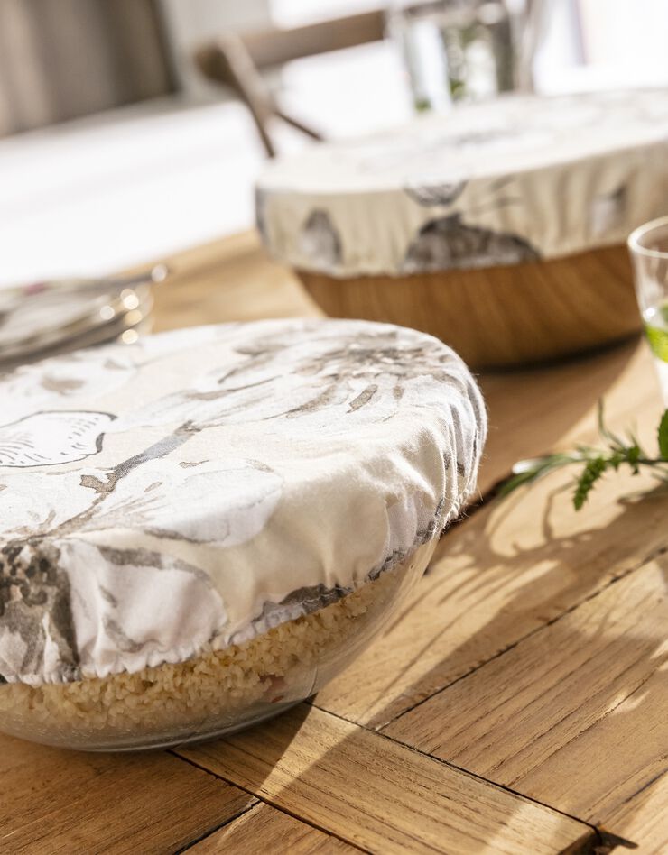 Charlotte alimentaire de conservation élastiquée, lot de 2 - collection upcycling (beige) Charlotte alimentaire de conservation élastiquée, lot de 2 - collection upcycling (beige)