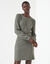 Robe pull finition &eacute;cailles, maille fantaisie (kaki)