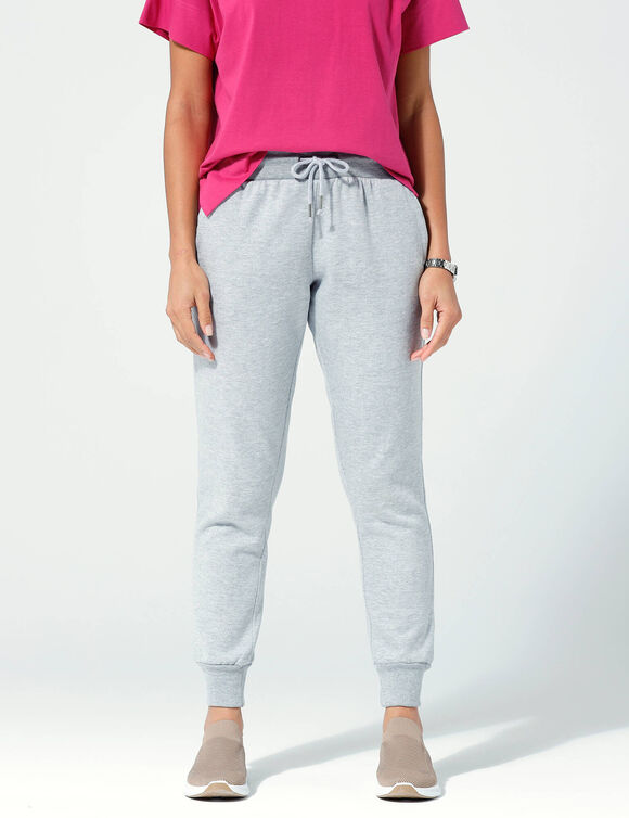 Pantalon jogging en molleton gratté  (gris chiné)