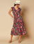 Robe longue imprimée, sans manches (marine / corail)