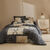 Linge de lit Diane imprim&eacute; graphique - coton 57 fils/cm&sup2; (carbone)