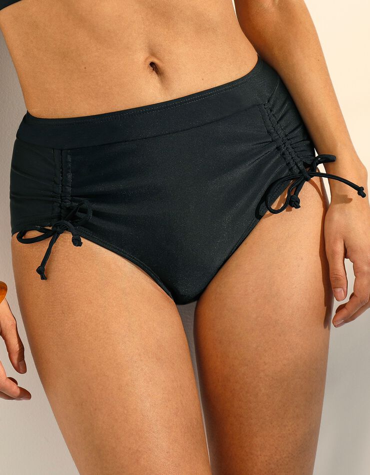Culotte de bain maxi Solaro, à nouettes (noir)