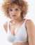 Soutien-gorge forme minimiseur en dentelle bicolore avec armatures (blanc)