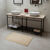 Tapis de bain motif carreaux (sable)