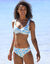 Bas de maillot de bain forme midi imprimé Linao (turquoise / écru)