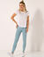 Legging uni maille jersey (bleu grisé)